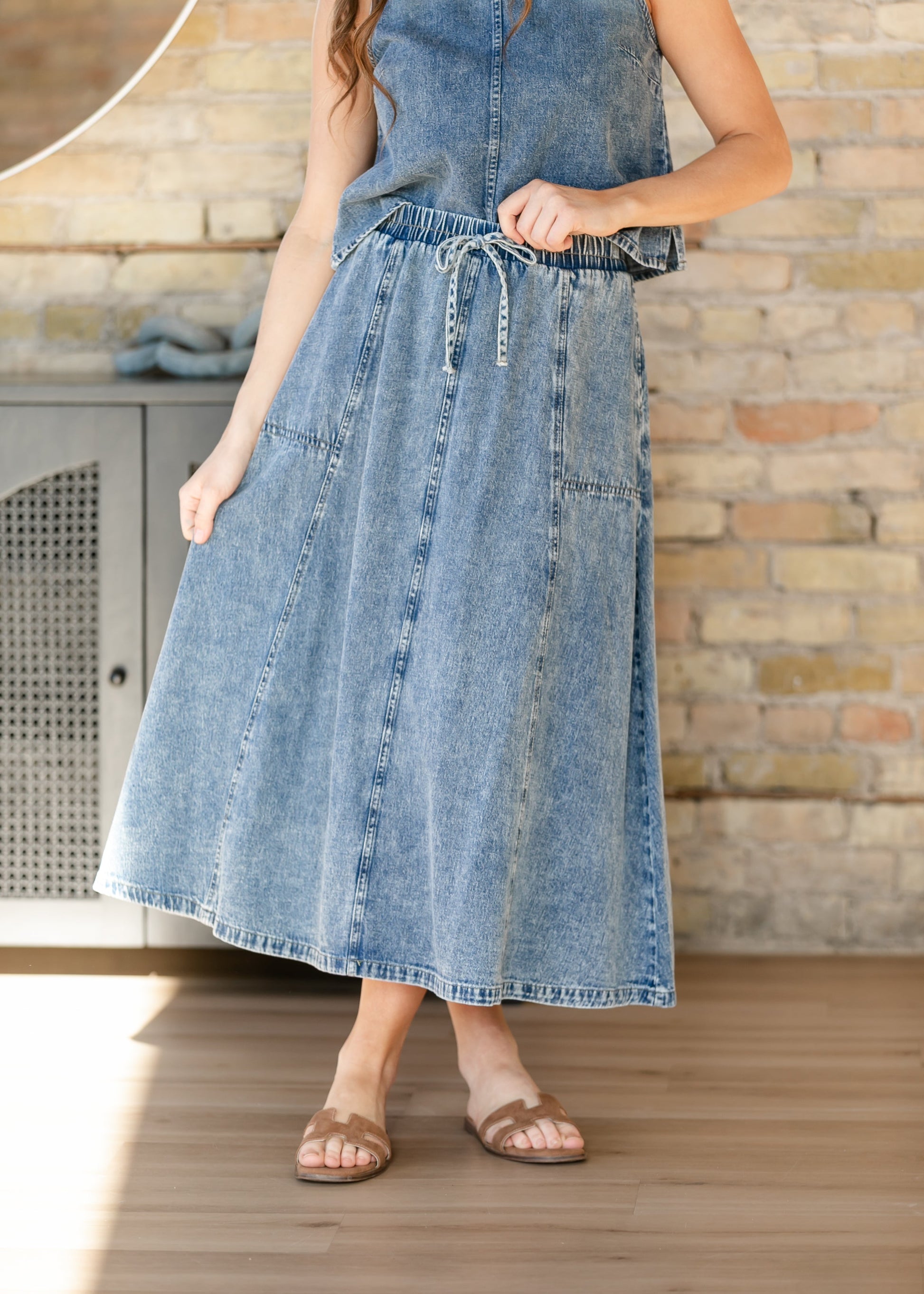 Washed Denim Skirt Set FF Skirts