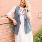Washed Drape Vest FF Tops