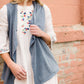 Washed Drape Vest FF Tops