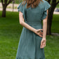 Washed Twill Winged Sleeve Midi Dress - FINAL SALE FF Dresses