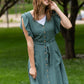 Washed Twill Winged Sleeve Midi Dress - FINAL SALE FF Dresses