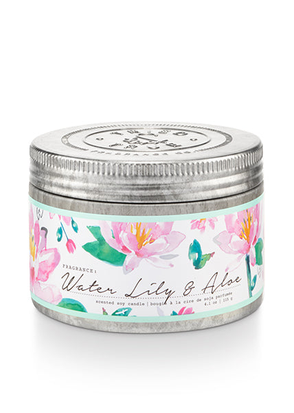 Water Lily & Aloe Small Tin Candle FF Home + Lifestyle