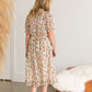 Watercolor Floral Mock Neck Midi Dress FF Dresses