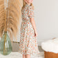 Watercolor Floral Mock Neck Midi Dress FF Dresses