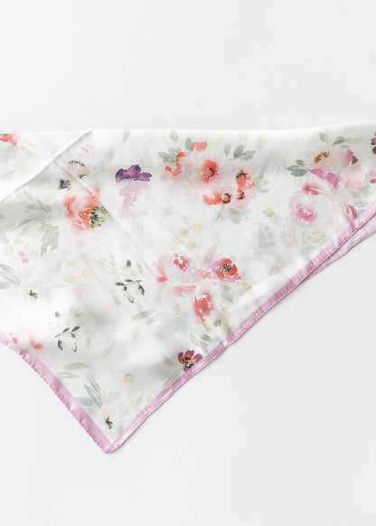 Watercolor Floral Silky Bandana Accessory