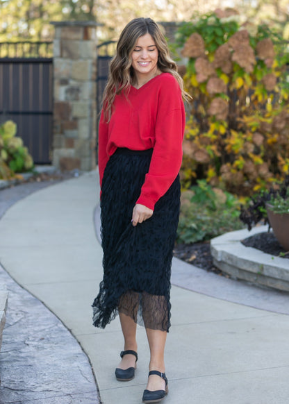 Wavy Tulle Midi Skirt FF Skirts