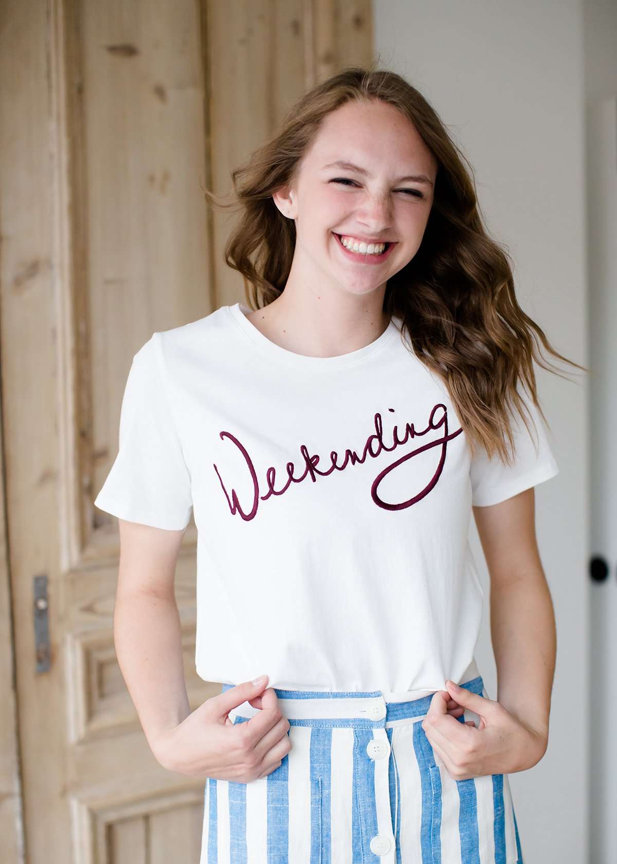 Weekend Style White Tee - FINAL SALE FF Tops