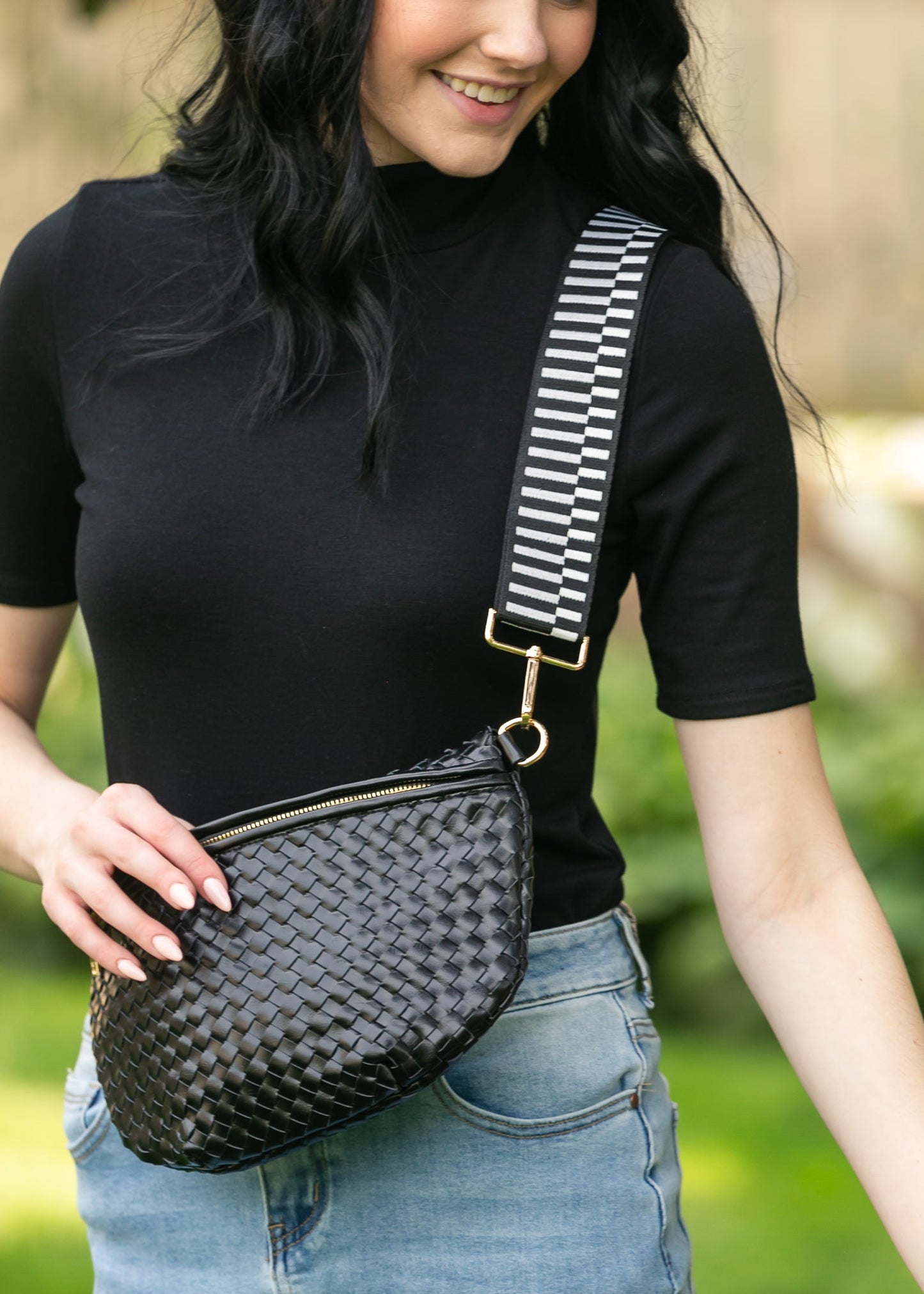 Westlyn Woven Crossbody Bag Accessories Black