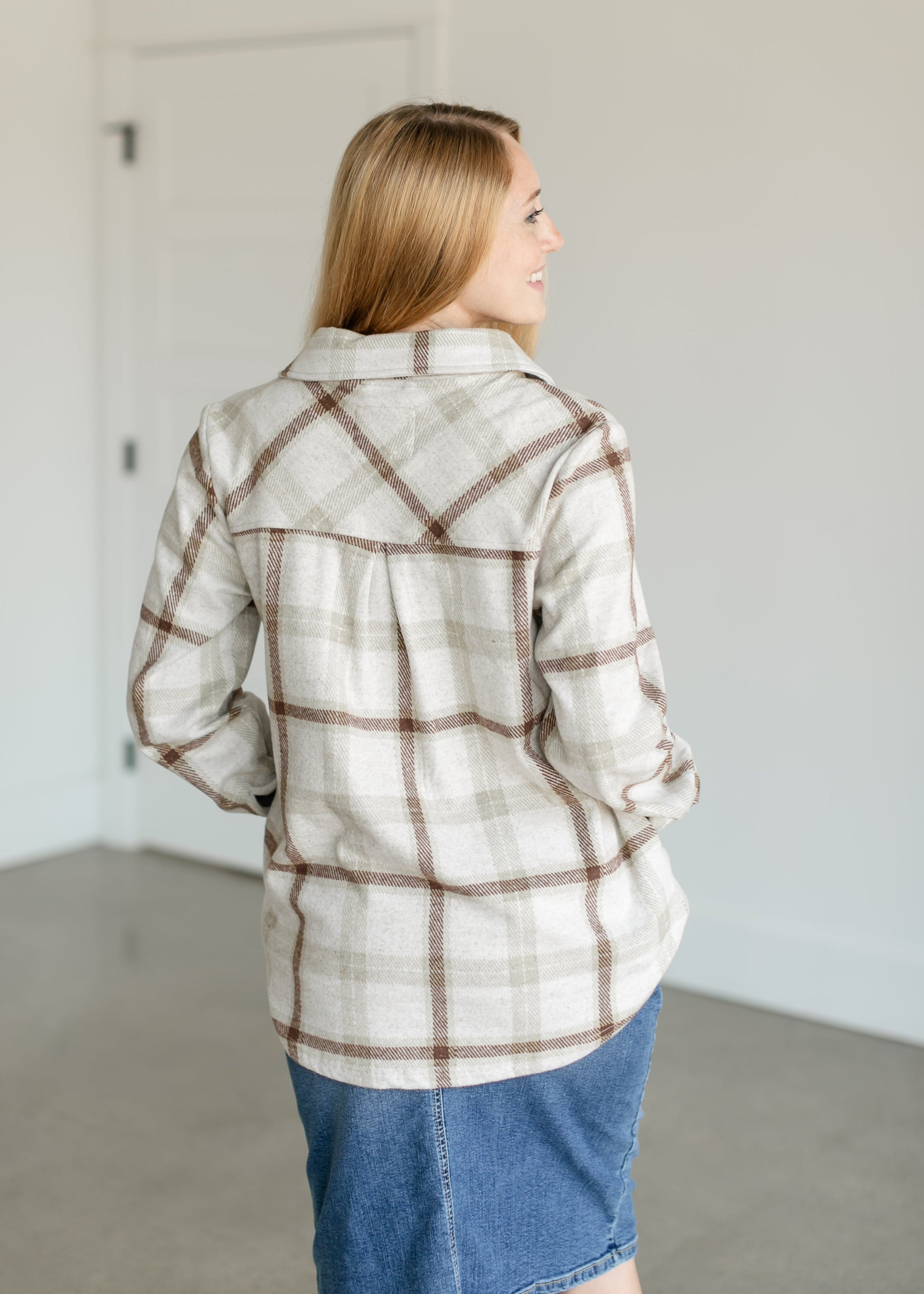 Weston Plaid Button Up Shacket FF Tops