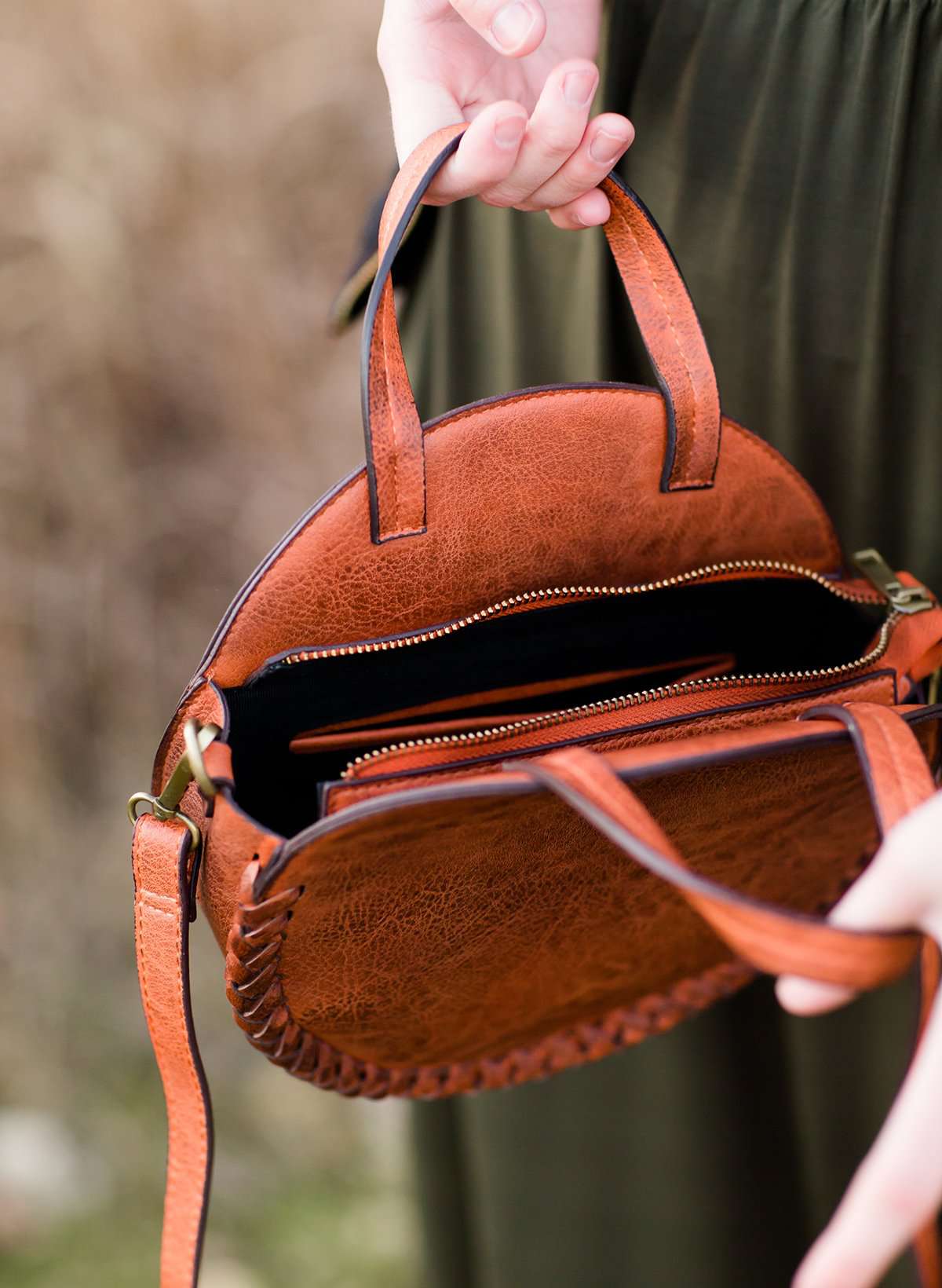 Whipstitch Round Crossbody Accessories