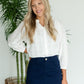 White Cotton Button Up Blouse - FINAL SALE FF Tops