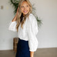 White Cotton Button Up Blouse - FINAL SALE FF Tops
