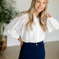 White Cotton Button Up Blouse - FINAL SALE FF Tops