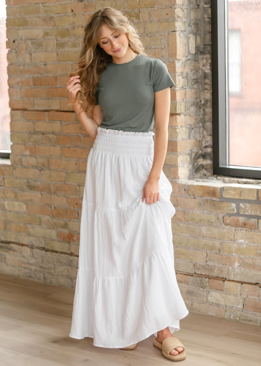 White Gauze Maxi Skirt FF Skirts