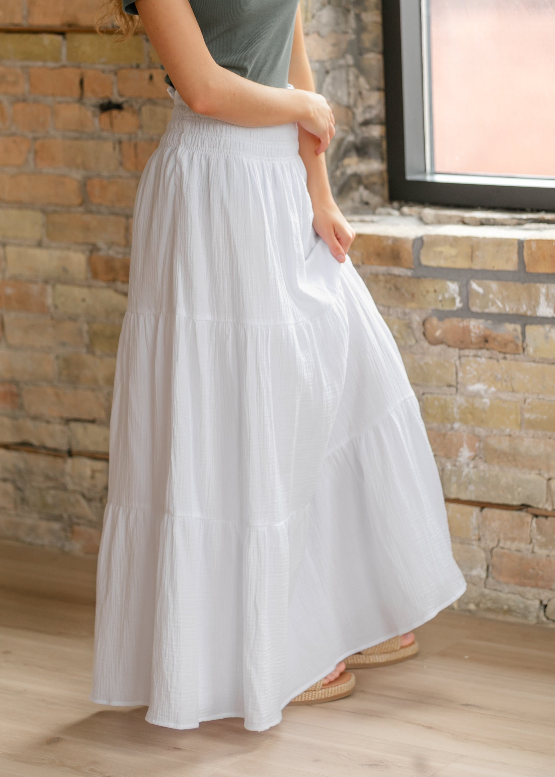 White Gauze Maxi Skirt FINAL SALE – Inherit - Main Image