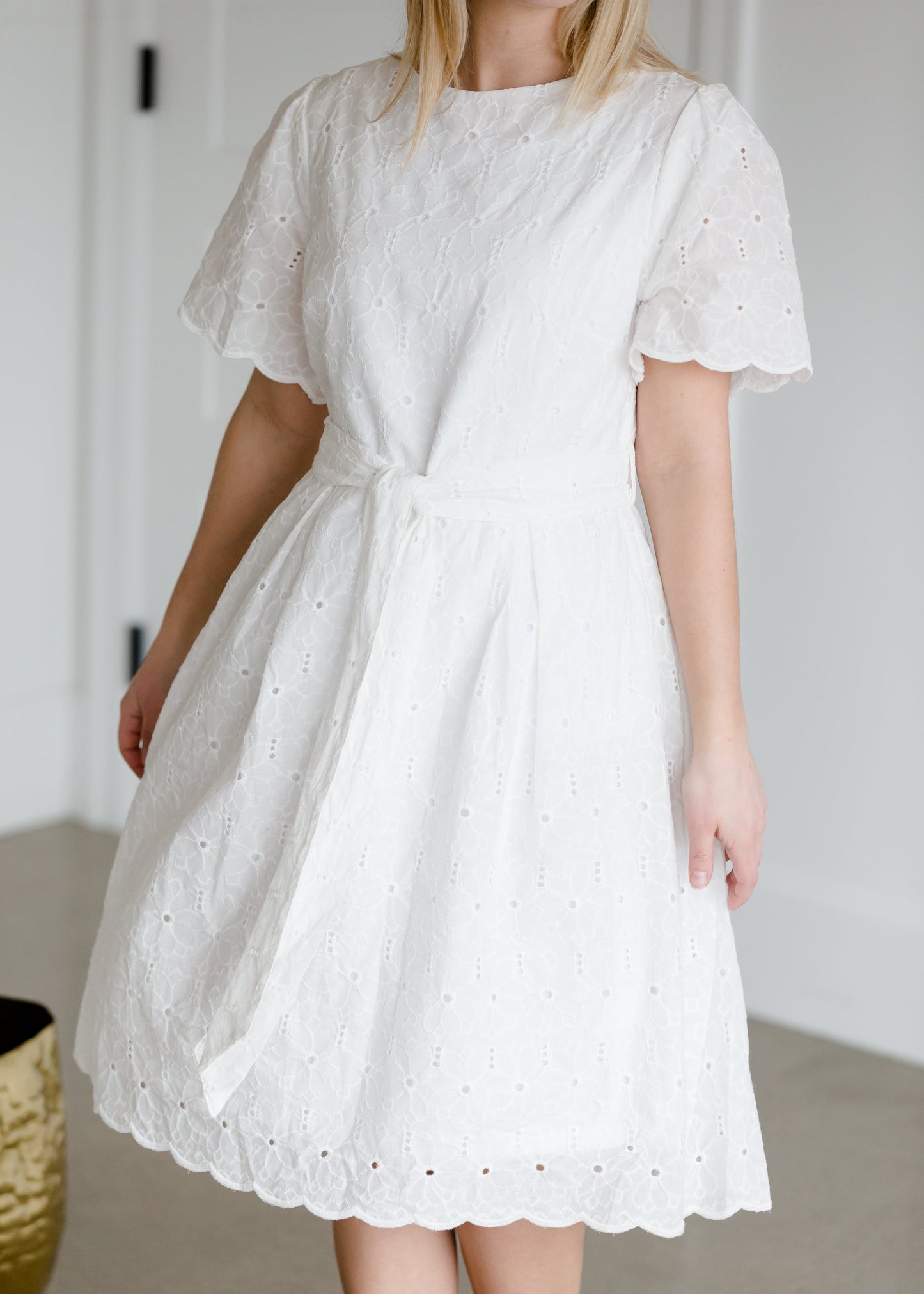 White Lace Detailed Midi Dress - FINAL SALE Dresses