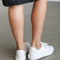 White Leather Platform Sneakers Shoes