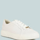 White Leather Platform Sneakers Shoes