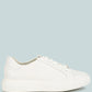 White Leather Platform Sneakers Shoes