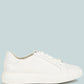 White Leather Platform Sneakers Shoes