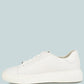 White Leather Platform Sneakers Shoes