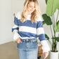 White + Navy Bold Stripe Sweatshirt - FINAL SALE FF Tops