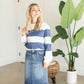 White + Navy Bold Stripe Sweatshirt - FINAL SALE FF Tops