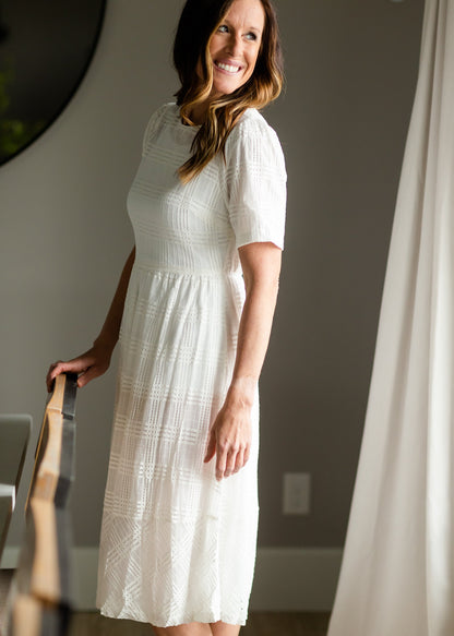 White Overlay Midi Dress - FINAL SALE Dresses