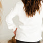 White Quilted Button Up Sweater - FINAL SALE FF Tops
