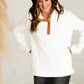 White Quilted Button Up Sweater - FINAL SALE FF Tops