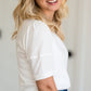 White Ribbed Puff Sleeve Tee - FINAL SALE FF Tops