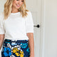 White Ribbed Puff Sleeve Tee - FINAL SALE FF Tops