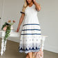 White Smocked Tiered Midi Dress FF Dresses