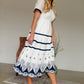 White Smocked Tiered Midi Dress FF Dresses