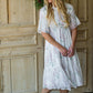 White Smocked Top Floral Midi Dress - FINAL SALE FF Dresses