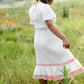 White Square Neck Embroidered Midi Dress - FINAL SALE FF Dresses