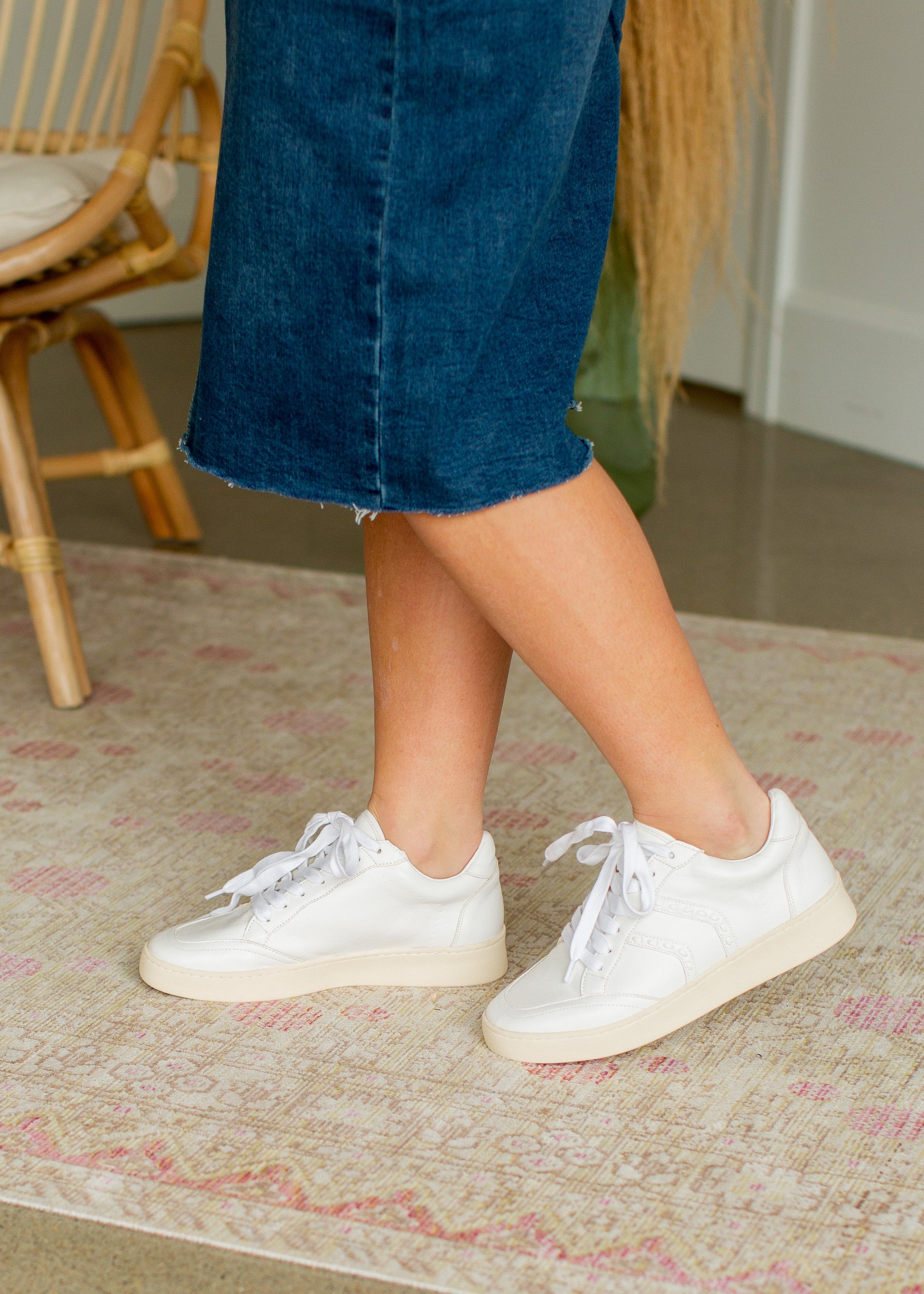 White Stitch Lace Up Sneaker - FINAL SALE Shoes
