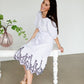 White Striped Belted Lace Hem Midi Dress - FINAL SALE FF Dresses