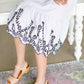 White Striped Belted Lace Hem Midi Dress - FINAL SALE FF Dresses