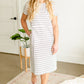 White Striped Linen Midi Dress - FINAL SALE FF Dresses