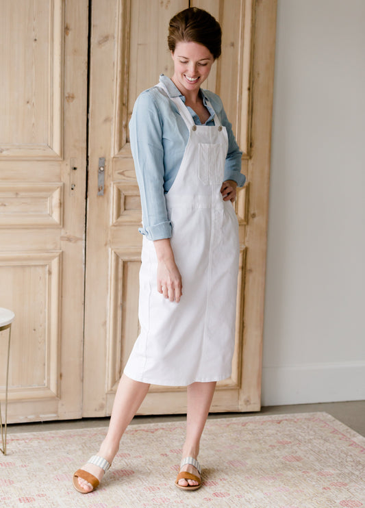 White Twill Overall Skirt - FINAL SALE FF Skirts