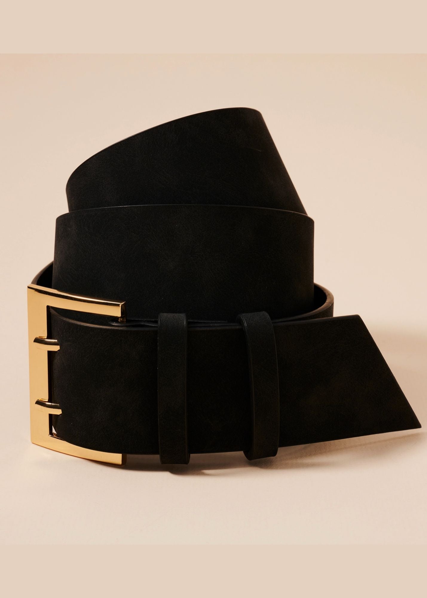 Wide Suede Waist Belt Accessories Black