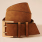 Wide Suede Waist Belt Accessories Camel