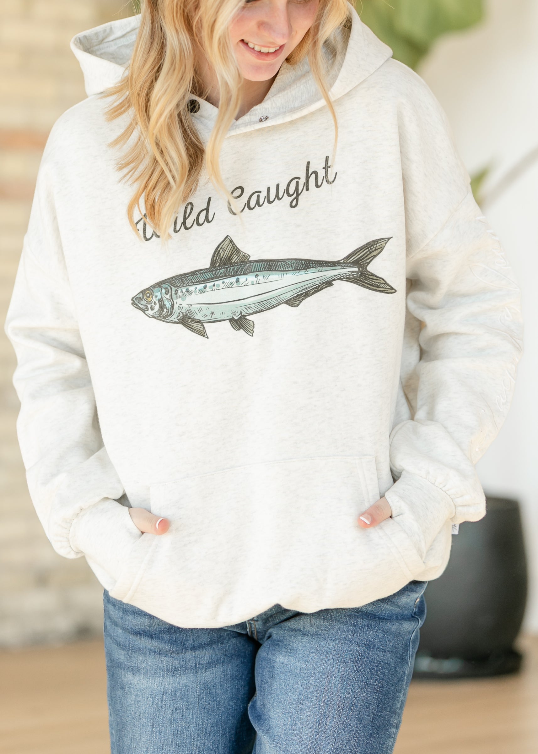 Wild Caught Sardines Oversized Hoodie FF Tops