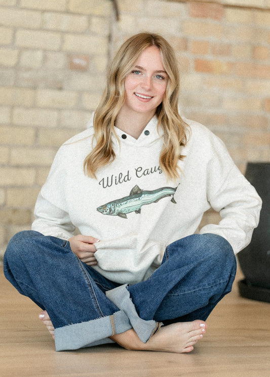 Wild Caught Sardines Oversized Hoodie FF Tops