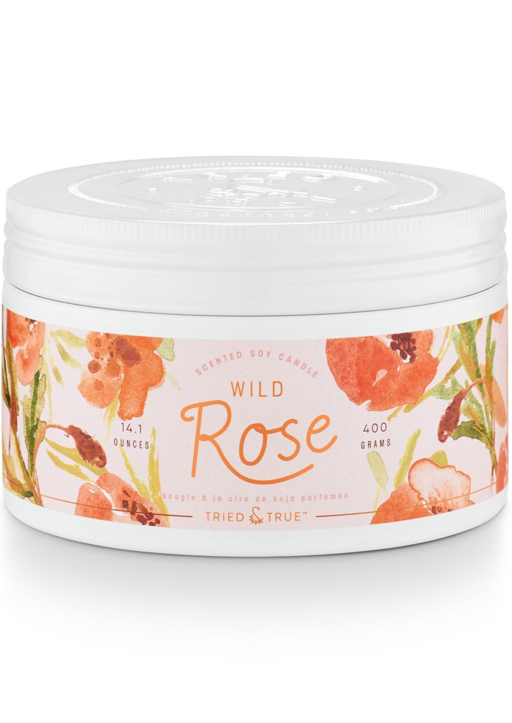 Wild Rose Large Tin Candle - FINAL SALE FF Home + Lifestyle