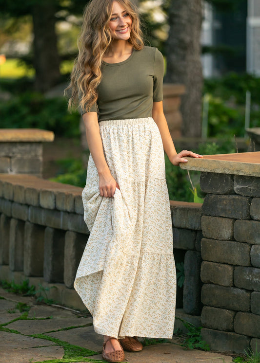Wilder Lace Tier Floral Maxi Skirt IC Skirts