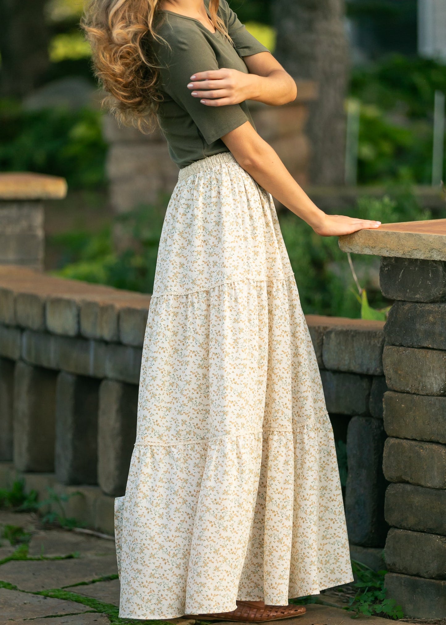 Wilder Lace Tier Floral Maxi Skirt IC Skirts
