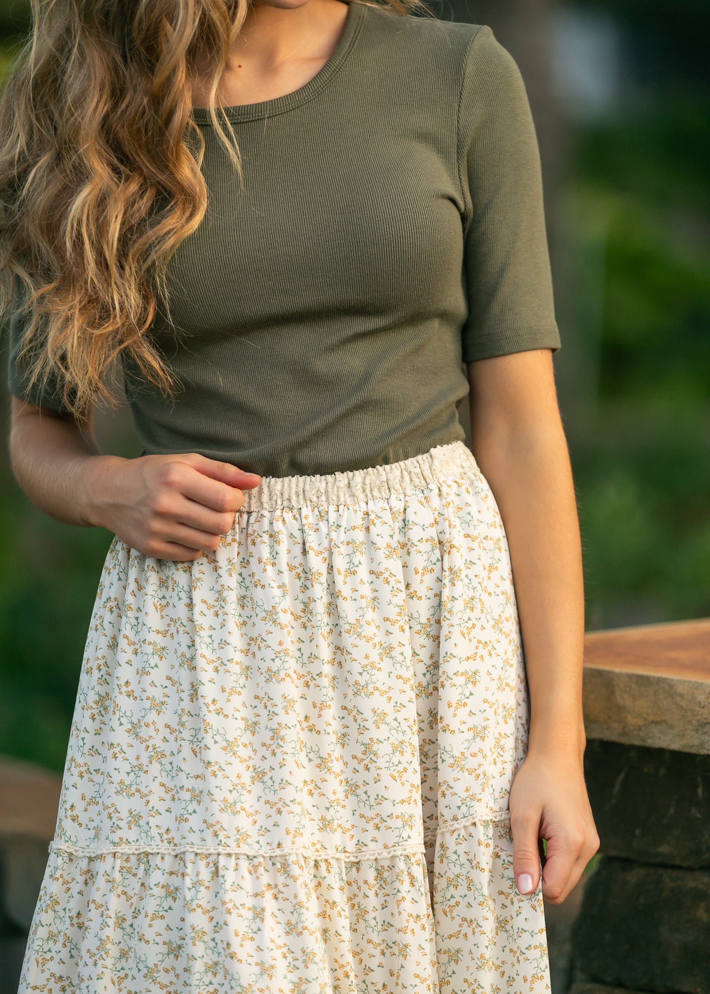 Wilder Lace Tier Floral Maxi Skirt IC Skirts