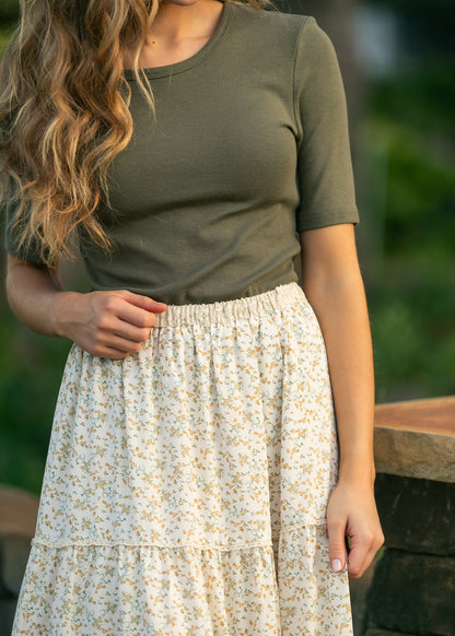 Wilder Lace Tier Floral Maxi Skirt IC Skirts